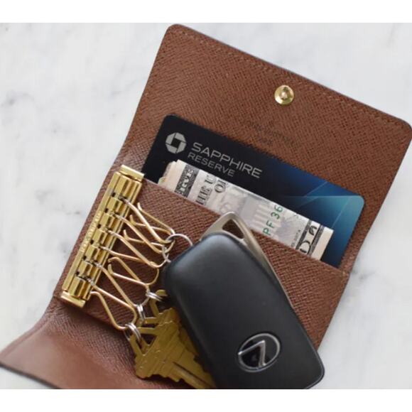 Louis Vuitton 6 Key Chain Holder LV SLG Monogram Print Wallet Keychain Canvas - Picture 16 of 16